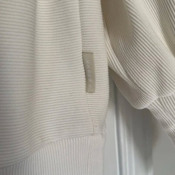 Varley Vine Half Zip Pullover Ottoman Rib Knit Oversized Spread Collar Ivory - Picture 7 of 14